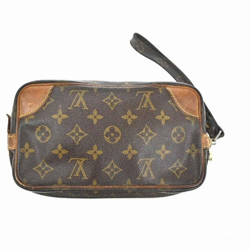 LOUIS VUITTON Marly Dragonne PM Clutch Hand Bag Monogram Leather M51827 04KC150 - Picture 5 of 14